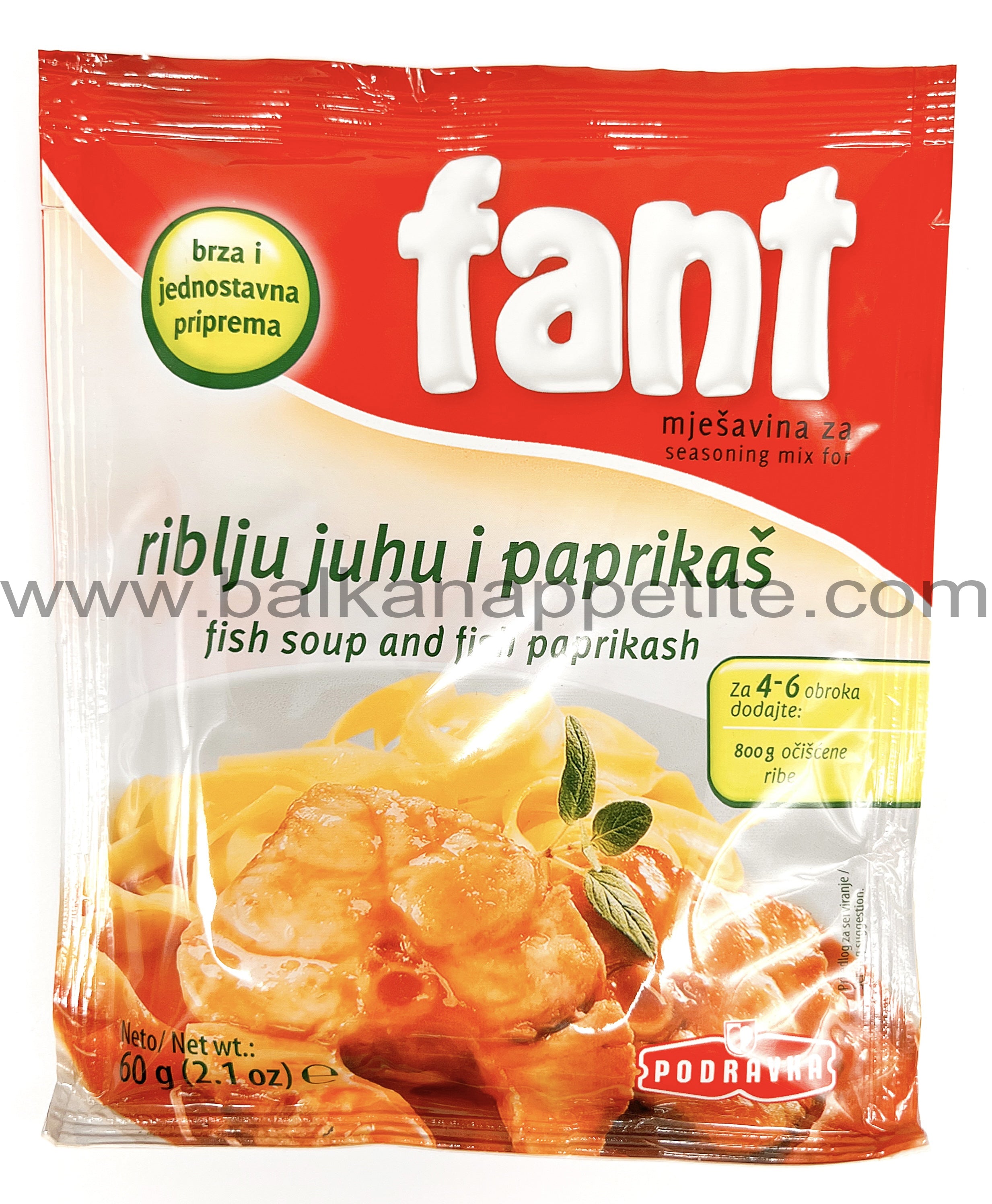 Fant Seasoning Mix for Fish Soup and Fish Paprikash 60g(2.1oz) Balkan