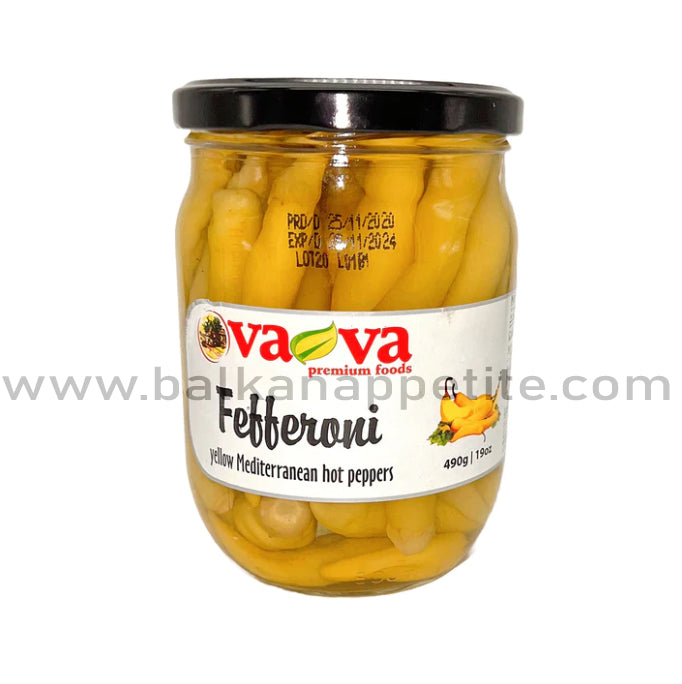 Hot Yellow Fefferoni Peppers  (Va-Va)  530g (18.7 oz)