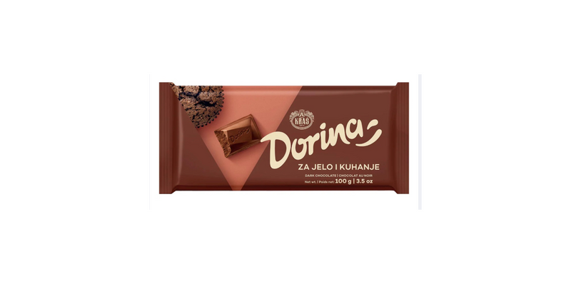 Kras Dorina Dark Baking Chocolate 100g bar