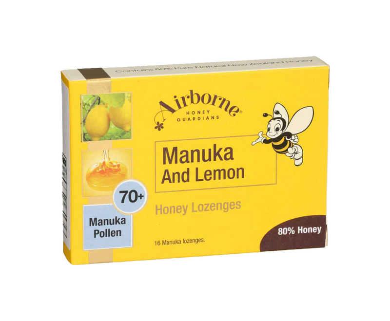 Airborne ABH Manuka Honey & Lemon Lozenges - Full Case (16 Lozenges per box)