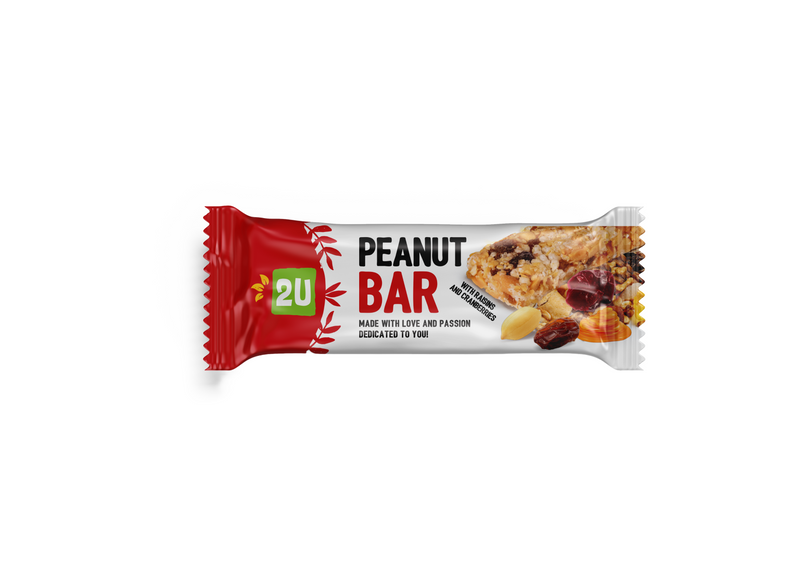 2U Peanut Bar Raisins & Cranberries 30g