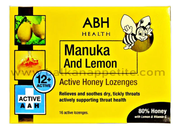 Airborne ABH Manuka Honey & Lemon Lozenges - Full Case (16 Lozenges per box)