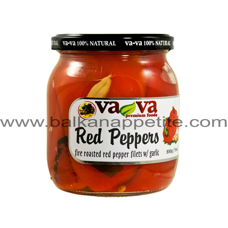 Roasted Red Peppers w/ Garlic  (Va-Va) 550g(19oz)